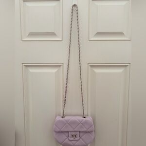 Urban Expressions Lavender Quilted Chain Crossbody Bag